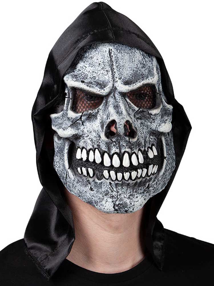 Latex mask skeleton reaper with hood – RC Trading NI